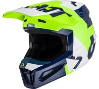 Leatt 2.5 Tricolor Casco Motocross, Verde/Blu, Taglia S (55/56)