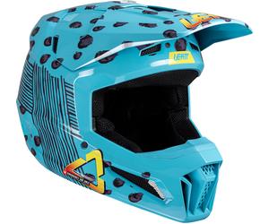 Leatt 3.5 Angled Junior Casco da motocross con occhiali, turchese, taglia L