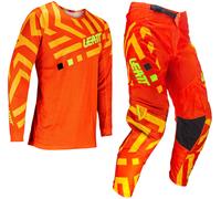 Leatt 3.5 Ride Pattern 2024 Set maglia e pantaloni motocross, arancione, taglia XL