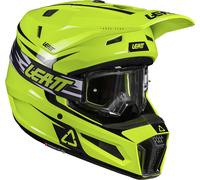 Leatt 3.5 Junior Casco da motocross con occhiali, bianco/nero/rosso, Taglia L (53/54)