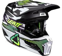 Leatt 3.5 Junior V26 Storm, casco da motocross per giovani L male Opaco Nero/Bianco/Giallo Fluo/Verde