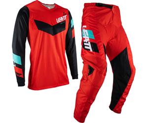 Leatt 3.5 Ride 2023 Set Di Maglie e Pantaloni Motocross, nero-rosso, taglia S per maschi
