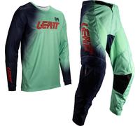 Leatt 3.5 Ride Kit Fade 2025 Set Maglia e Pantaloni Motocross, verde-blu, taglia L per maschi