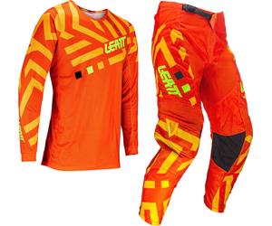 Leatt 3.5 Ride Pattern 2024 Set maglia e pantaloni motocross, arancione, Taglia XL