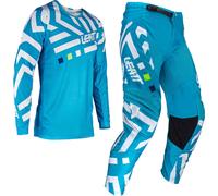 Leatt 3.5 Ride Pattern 2024 Set maglia e pantaloni motocross, bianco-blu, taglia S per maschi