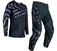 Leatt 3.5 Ride Pattern 2024 Set maglia e pantaloni motocross, nero-grigio, taglia XL