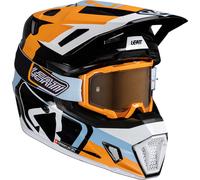 Leatt 7.5 Patch Casco da motocross con occhiali, nero-bianco-arancione, taglia XL per maschi