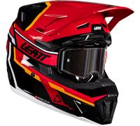 Leatt 7.5 V26 Casco da motocross con occhiali, nero-rosso, taglia S per maschi