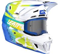 Leatt 7.5 V26 Pixel, casco da motocross M female Bianco/Blu/Giallo Fluo