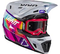 Leatt 8.5 V26 Casco da motocross con occhiali, rosa-multicolore, taglia XL per maschi