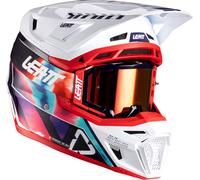 Leatt 8.5 V26 Royal, casco da motocross L female Bianco/Rosso/Blu