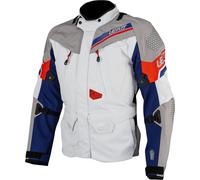 Leatt ADV DriTour 7.5 Giacca tessile da motocicletta impermeabile, grigio/blu/rosso, Taglia XL