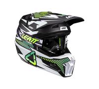 Leatt Casco da motocross 3.5 Junior V26 Storm Opaco Nero/Bianco/Giallo Fluo/Verde L