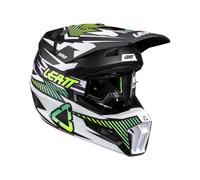 Leatt 3.5 Junior V26 Storm, casco da motocross per giovani M male Opaco Nero/Bianco/Giallo Fluo/Verde