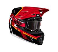 Leatt 7.5 V26 Casco da motocross con occhiali, nero-rosso, taglia S per maschi