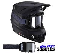 Leatt Casco Moto 7.5 V24 Stealth MX Motocross Quad ATV Unisex Nero 2024