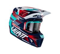 Casco da motocross Leatt Moto 8.5 V22 Composite con occhiali, blu/rosso, XL (61/62)