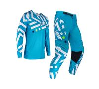 Leatt 3.5 Ride Pattern 2024 Set maglia e pantaloni motocross, bianco-blu, taglia XL