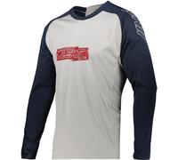 Leatt DBX 2.0 MTB LS Logo Maglia da bicicletta, bianco-blu, taglia M per maschi