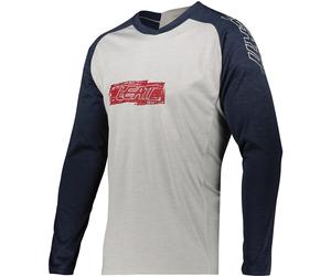 Leatt DBX 2.0 MTB LS Logo Maglia da bicicletta, bianco/blu, Taglia S