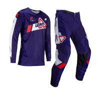 Leatt Kit Completo 2024 Pantaloni E Maglia 3.5 Royal MX Enduro Quad ATV Blu
