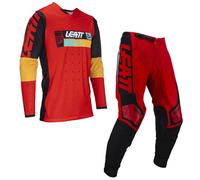 Leatt Kit Completo Maglia Pantaloni 2024 Rosso MX Motocross ATV Quad 4.5 Lite