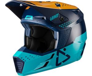 Leatt Moto 3.5 V21.4 Horizontal Casco Motocross, blu, taglia 2XL per maschi
