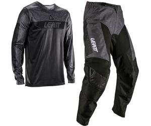 Leatt Moto Ride Kit 3.5 V26 Set di maglie e pantaloni da motocross giovanile, nero/grigio, Taglia M