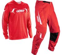 Leatt Moto Ride Kit 3.5 V26 Set Maglia e Pantaloni Motocross, bianco-rosso, taglia 2XL per maschi