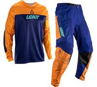 Leatt Moto Ride Kit 3.5 V26 Set Maglia e Pantaloni Motocross, blu-arancione, taglia XL per maschi
