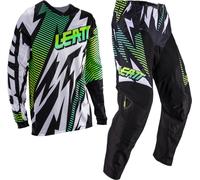 Leatt Moto Ride Kit 3.5 V26 Set Maglia e Pantaloni Motocross, nero-bianco-verde, taglia XL per maschi