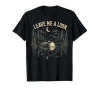 Leave Me A Loon Reflection Bird Watcher Birding Maglietta con Stampa Grafica Economica, Uomo, Nero, M