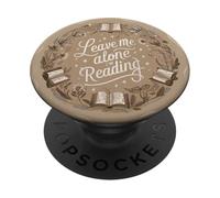 Leave Me Alone I'm Reading Flower Book Lover Bookish Beige PopSockets PopGrip Adesivo