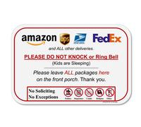 Leave Package Sign - Do Not Knock or Ring Bell (Kids are Sleeping)