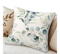 Leaves Pillows Case, Plant Pattern Cover, Square Throw Pillow 18x18 Inches, Breathable Pillow Covers for Living Room, Sofa, Home, Multi Use, Green Accent, and Bedroom Decor