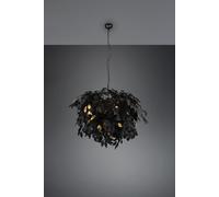 LEAVY SOSPENSIONE GRANDE FOGLIE LAVABILI NERO E ORO D. 70CM 4 LUCI ATTACCO E14