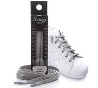 leazy Lacci elastici piatti-autobloccanti unisexo, Grigio chiaro, M (Fino a 5 Occhielli per Lato)