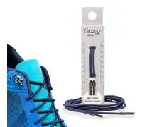 leazy Lacci elastici rotondi rotondi da agganciare, in gomma, senza legatura, vestibilità perfetta e tenuta stabile per lo sport e il tempo libero, Blu scuro, M: (Bis 5 Ösen pro Seite)