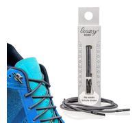 leazy Lacci elastici rotondi rotondi da agganciare, in gomma, senza legatura, vestibilità perfetta e tenuta stabile per lo sport e il tempo libero, grigio scuro, M: (Bis 5 Ösen pro Seite)