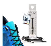 leazy Lacci elastici rotondi rotondi da agganciare, in gomma, senza legatura, vestibilità perfetta e tenuta stabile per lo sport e il tempo libero, Nero, M: (Bis 5 Ösen pro Seite)
