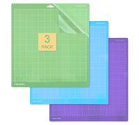 LEAZZLE 3 Pezzi 12 x 12 Tappetino da Taglio per Cricut Maker 3/Explore 3/Air/Air 2, Tappetino da Taglio con Film Antipolvere Trasparente, 30,5 x 30,5 CM (StandardGrip/LightGrip/StrongGrip)