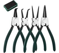 LEAZZLE 4 Pezzi 180mm Pinza per Seeger con Borsa Portatile, Set Pinze Officina p