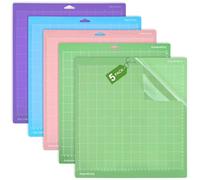 LEAZZLE 5 Pezzi 12 x 12 Tappetino da Taglio per Cricut Maker 3/Explore 3/Air/Air 2, Tappetino da Taglio con Film Antipolvere Trasparente, 30,5 x 30,5 CM (StandardGrip/LightGrip/StrongGrip/FabricGrip)