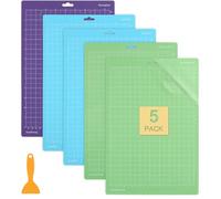 LEAZZLE 5 Pezzi 8,5 x 12 Tappetino da Taglio per Cricut Joy Xtra, Tappetino da Taglio con Film Antipolvere Trasparente, 21,6 x 30,5 CM (StandardGrip/LightGrip/StrongGrip/FabricGrip)