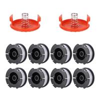 LEAZZLE 8 Rocchetto Filo Tagliabordi 1 Copertura 2 Molla Nylon Filo Tagliabordi Bobina Compatibile con Black&Decker Decespugliatori di Ricambio per Tosaerba Ricambi per Molti Tipi di Rasaerba