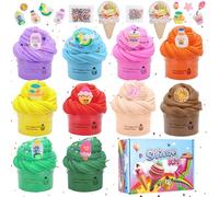 LEAZZLE Fluffy Butter Slime Kit, 10 Pezzi Kit Slime Fluffy per Bambini, Kit fai da te Giocattoli Antistress, Regali Festa Compleanno e Natale, Idee Regalo per Ragazze e Ragazzi 3-12 Anni