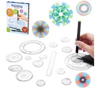 LEAZZLE Spirograph,28 Pezzi Kit Righello Disegno Ingranaggi, Spirografo per Bambini Kit Creativo, Kit Disegno Bambini, Set Spirale, Spirografo per Adulti, Gioco Creativo Mandala