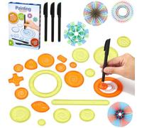 LEAZZLE Spirograph,28 Pezzi Kit Righello Disegno Ingranaggi, Spirografo per Bambini Kit Creativo, Kit Disegno Bambini, Set Spirale, Spirografo per Adulti, Gioco Creativo Mandala