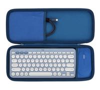 Lebakort Duro Viaggio Caso Custodia per Logitech Pebble Keys 2 K380s Tastiera Bluetooth Pebble 2 M350s Mouse wireless Bluetooth (Blu navy)