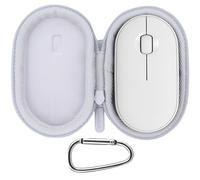 Lebakort Duro Viaggio Caso Custodia per Logitech Pebble Mouse 2 M350s wireless Bluetooth sottile portatile leggero (Bianco)